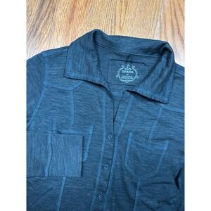 Prana Luna Wool Blend Button Up Shirt Long Sleeve Women's Size Medium Blue